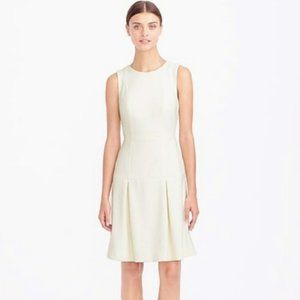 J. Crew Cream Wool Pleated Dress